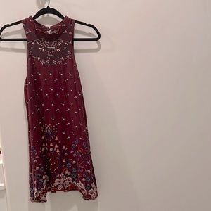 Maroon dress with patterns